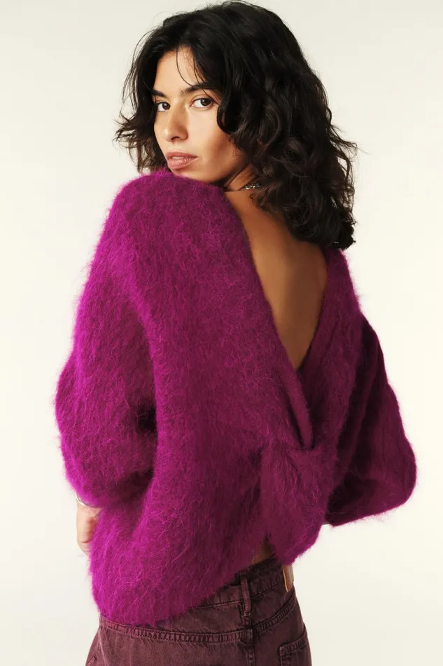 Twisted Back Sweater Fill Yellow Women Baandsh Sweaters and Cardigans