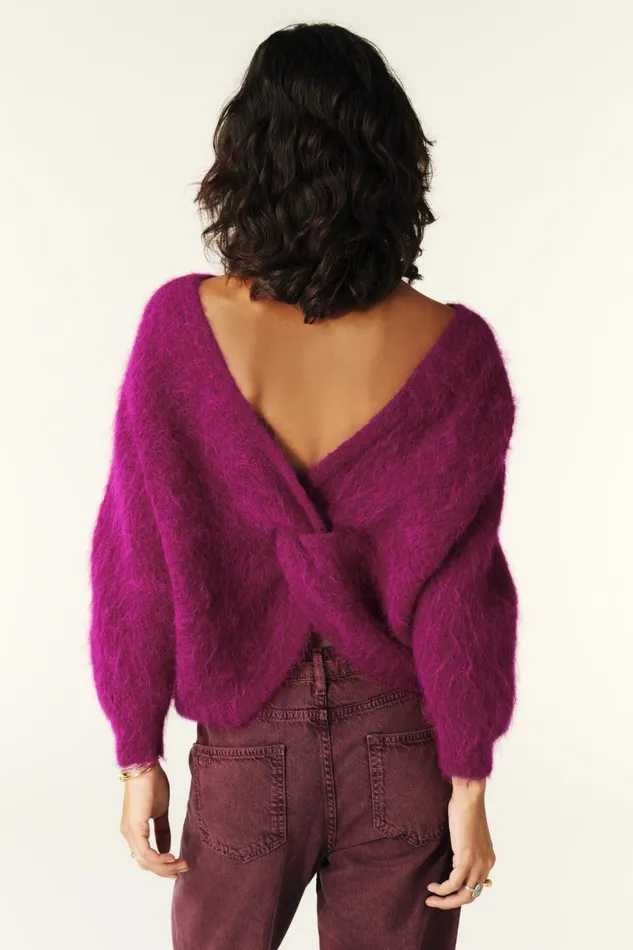 Twisted Back Sweater Fill Yellow Women Baandsh Sweaters and Cardigans