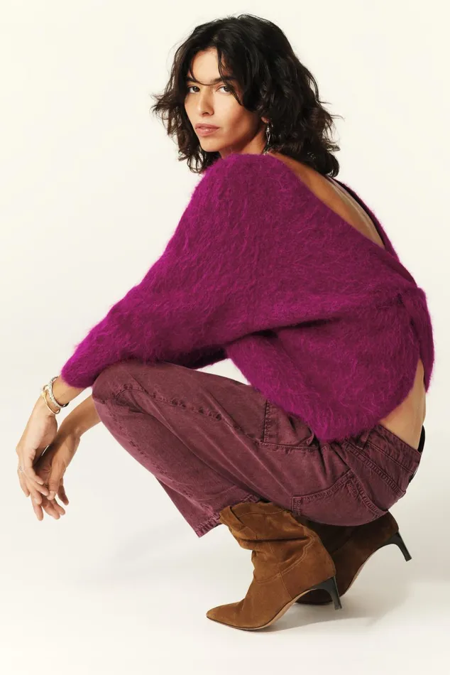 Twisted Back Sweater Fill Yellow Women Baandsh Sweaters and Cardigans