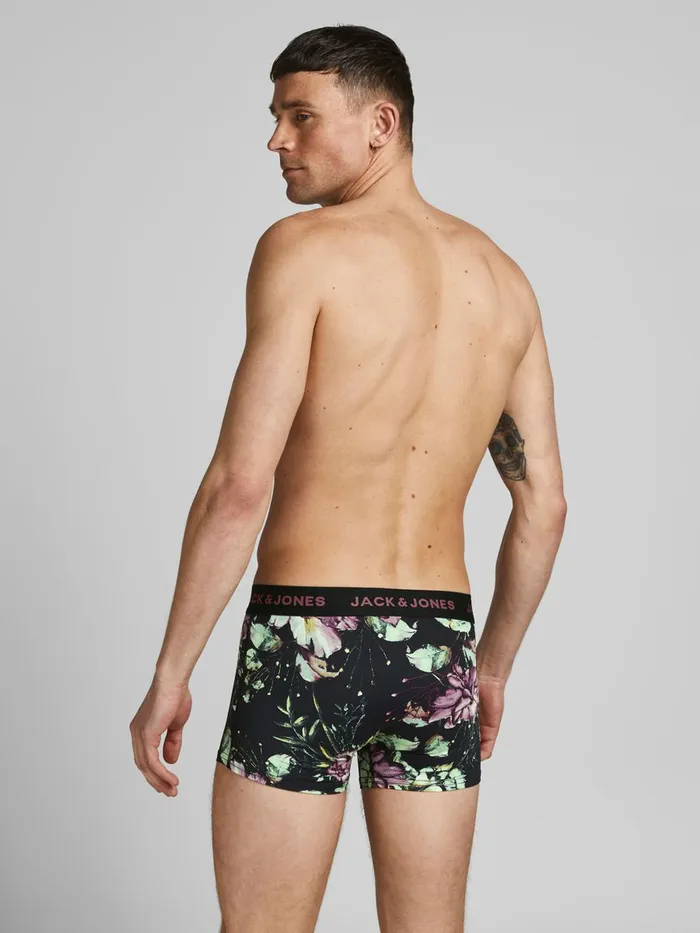 Underwear JACK and JONES Mens 3PACK MICROFIBER TRUNKS Black Black Gift 4 You