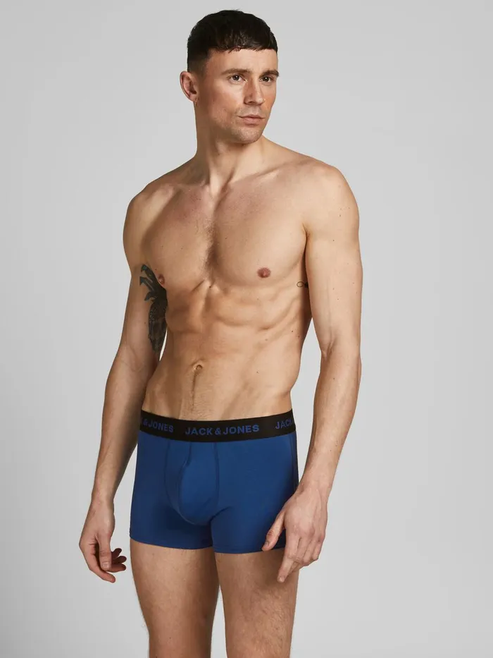 Underwear JACK and JONES Mens 3PACK MICROFIBER TRUNKS Black Black Gift 4 You