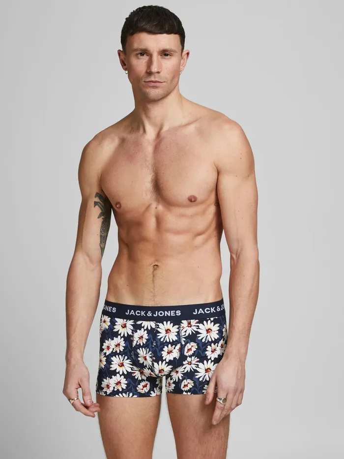 Underwear JACK and JONES Mens 3PACK STRETCHMICROFIBRE QUICKDRY TRUNKS Blue Ensign Blue Popular