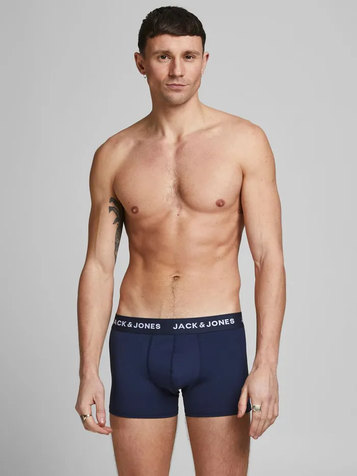 Underwear JACK and JONES Mens 3PACK STRETCHMICROFIBRE QUICKDRY TRUNKS Blue Ensign Blue Popular