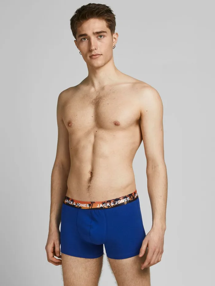 Underwear JACK and JONES Mens 5PACK PRINTED WAISTBAND TRUNKS Blue Navy Blazer Gift 4 You Underwear JACK and JONES Mens 5PACK PRINTED WAISTBAND TRUNKS Blue Navy Blazer Gift 4 You
