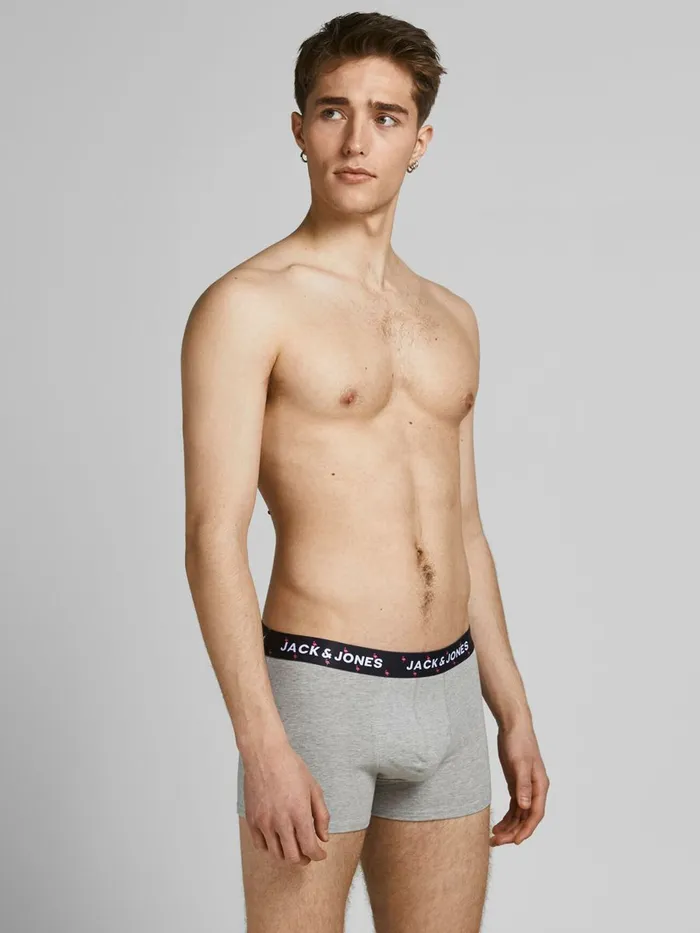 Underwear JACK and JONES Mens 5PACK PRINTED WAISTBAND TRUNKS Blue Navy Blazer Gift 4 You