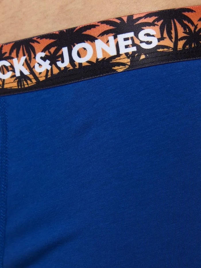 Underwear JACK and JONES Mens 5PACK PRINTED WAISTBAND TRUNKS Blue Navy Blazer Gift 4 You