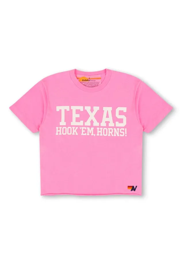 University Of Texas Bolt Hookem Boyfriend Tee 8211 Neon Pink Women Aviator Nation Tees