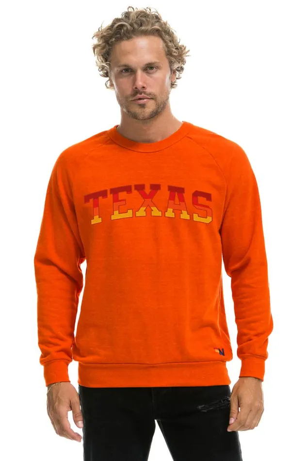 University Of Texas Crew Sweatshirt 8211 Orange WomenMen Aviator Nation Sweatshirts