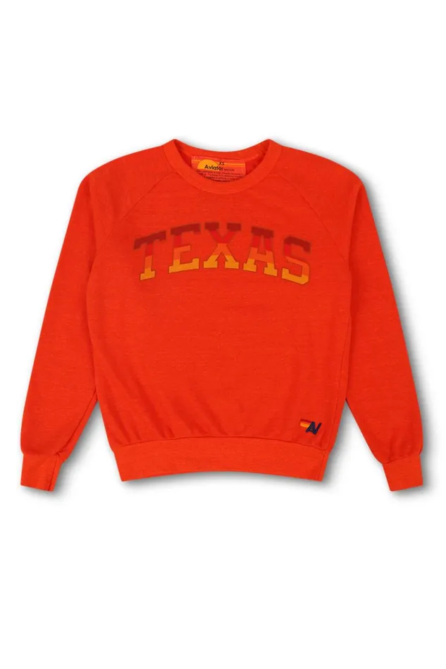 University Of Texas Crew Sweatshirt 8211 Orange WomenMen Aviator Nation Sweatshirts