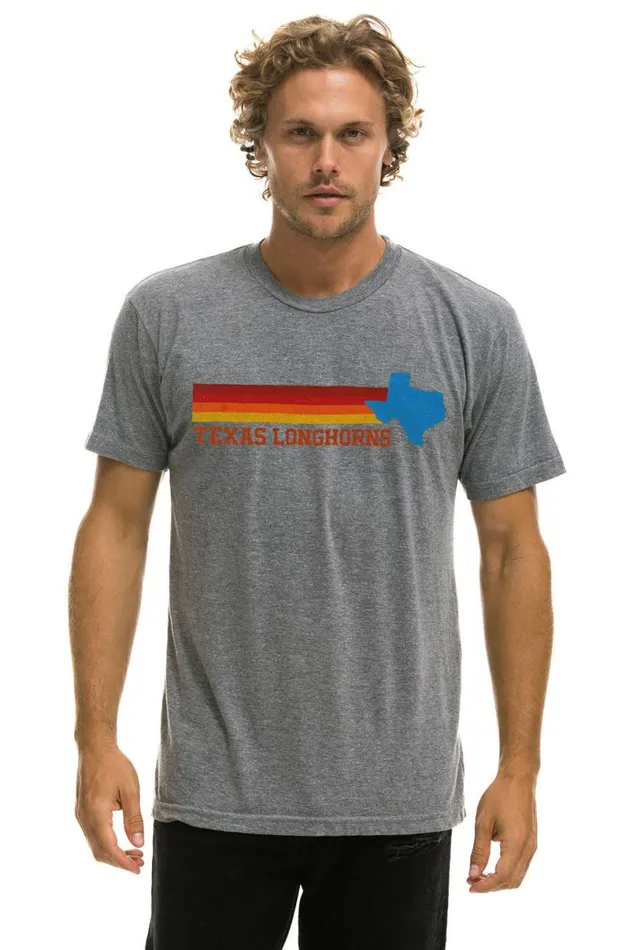University Of Texas State Logo Crew Tee Shirt 8211 Heather WomenMen Aviator Nation Tees