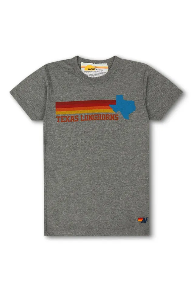 University Of Texas State Logo Crew Tee Shirt 8211 Heather WomenMen Aviator Nation Tees