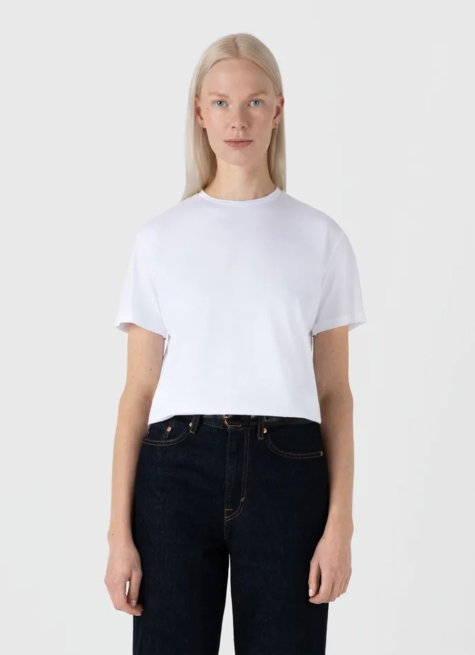 ussunspel Boy Fit Tshirt White Women Tshirts and Tops