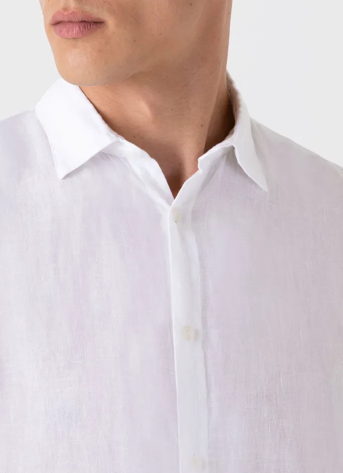 ussunspel Linen Shirt White Men Shirts ussunspel Linen Shirt White Men Shirts