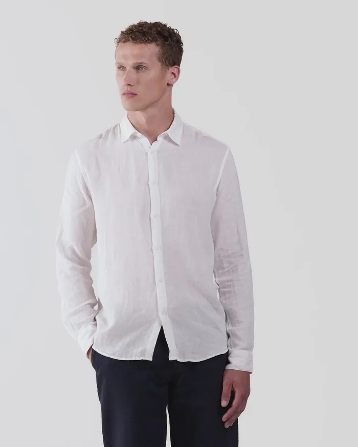 ussunspel Linen Shirt White Men Shirts ussunspel Linen Shirt White Men Shirts