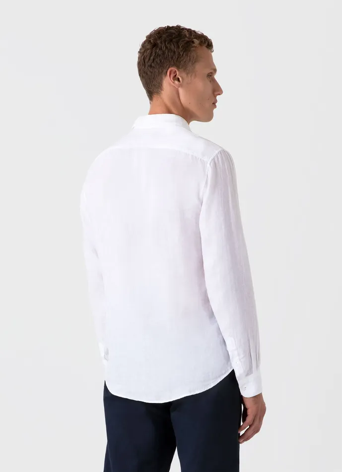 ussunspel Linen Shirt White Men Shirts ussunspel Linen Shirt White Men Shirts