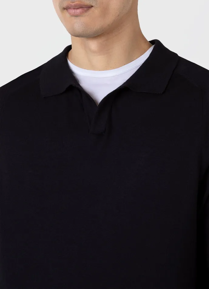 ussunspel Polo Shirts Men Sea Island Cashmere Polo Shirt Black ussunspel Polo Shirts Men Sea Island Cashmere Polo Shirt Black