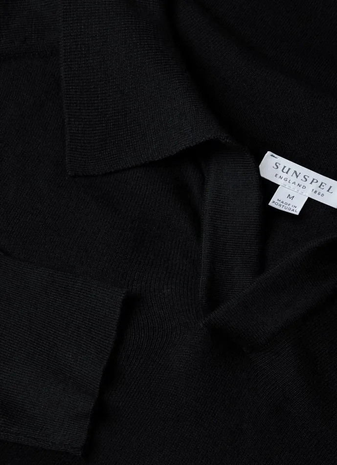 ussunspel Polo Shirts Men Sea Island Cashmere Polo Shirt Black ussunspel Polo Shirts Men Sea Island Cashmere Polo Shirt Black