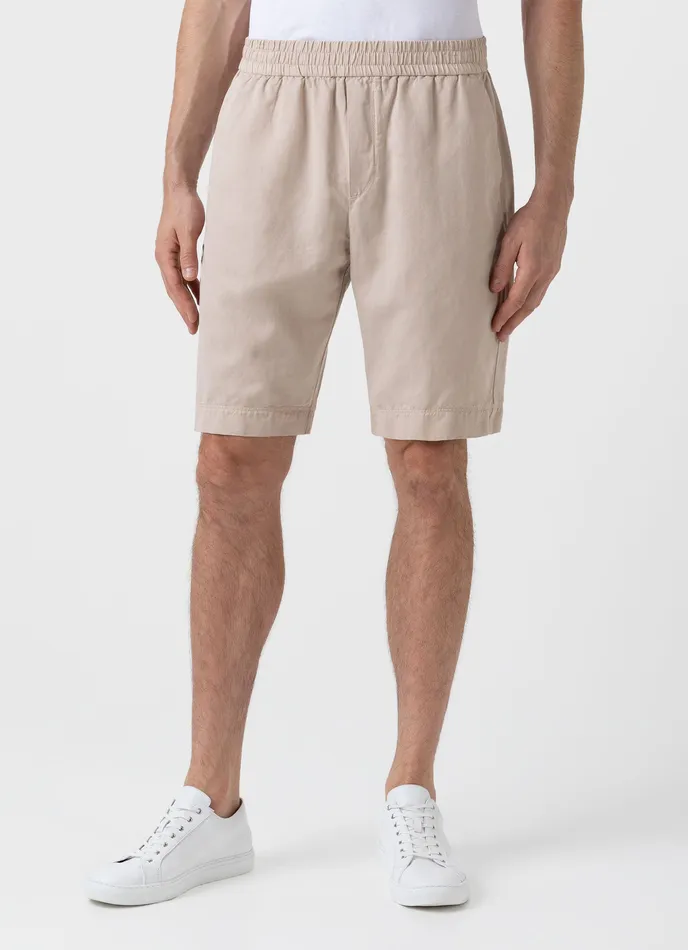 ussunspel Shorts Men Cotton Linen Drawstring Shorts Light Sand ussunspel Shorts Men Cotton Linen Drawstring Shorts Light Sand