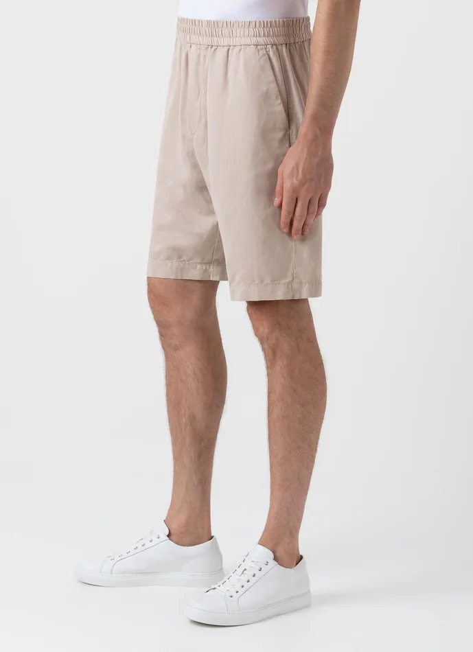 ussunspel Shorts Men Cotton Linen Drawstring Shorts Light Sand ussunspel Shorts Men Cotton Linen Drawstring Shorts Light Sand