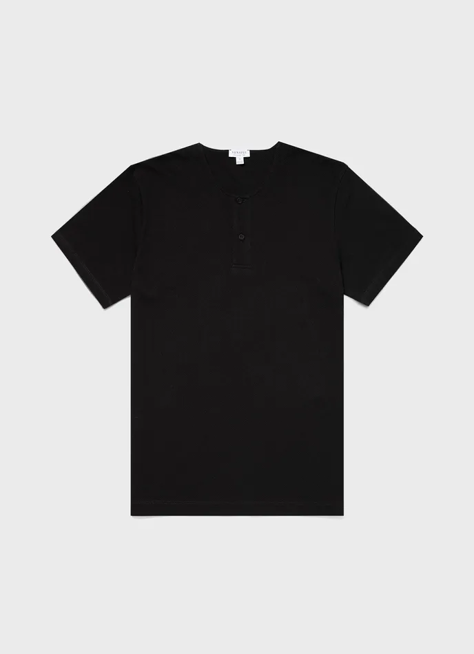 ussunspel Tshirts Men Riviera Henley Black