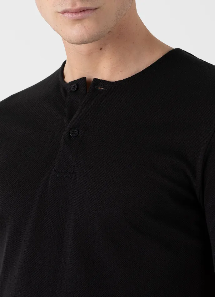 ussunspel Tshirts Men Riviera Henley Black ussunspel Tshirts Men Riviera Henley Black