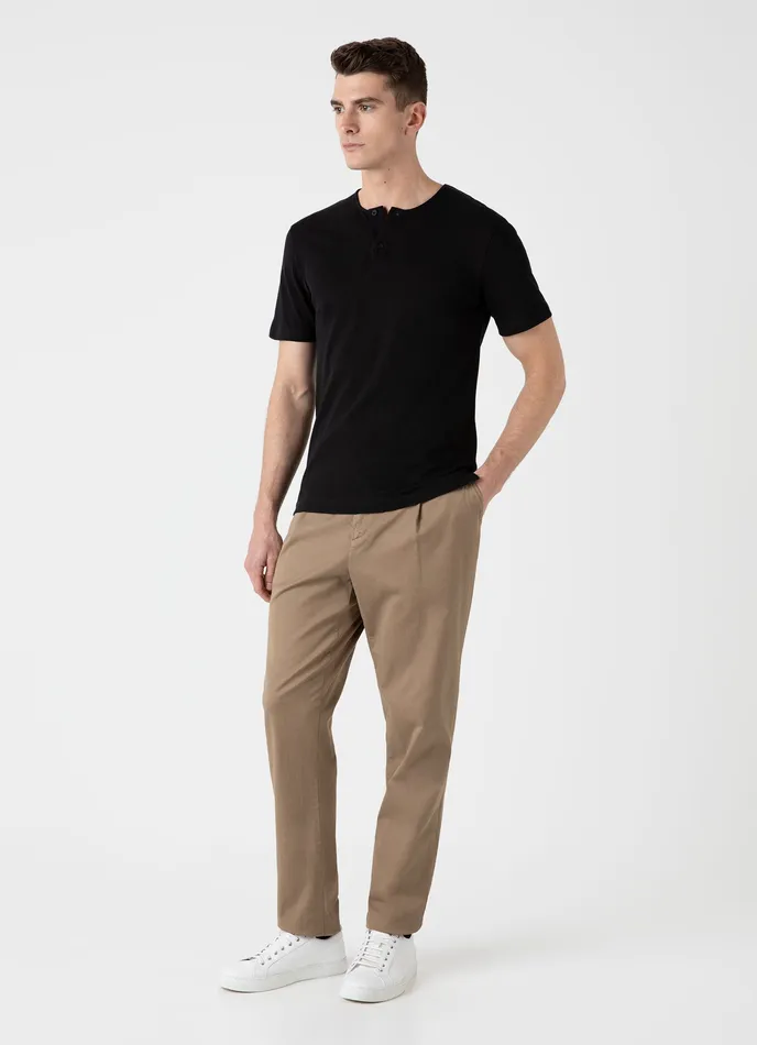 ussunspel Tshirts Men Riviera Henley Black ussunspel Tshirts Men Riviera Henley Black