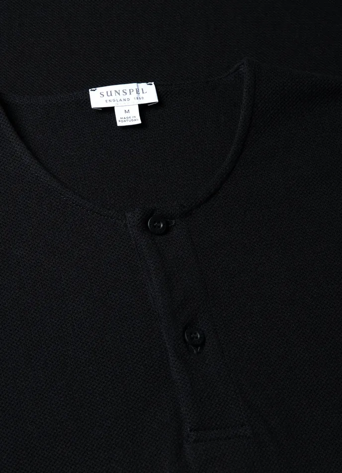 ussunspel Tshirts Men Riviera Henley Black ussunspel Tshirts Men Riviera Henley Black