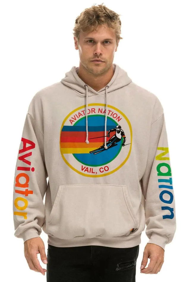Vail Relaxed Pullover Hoodie 8211 Sand WomenMen Aviator Nation Hoodies