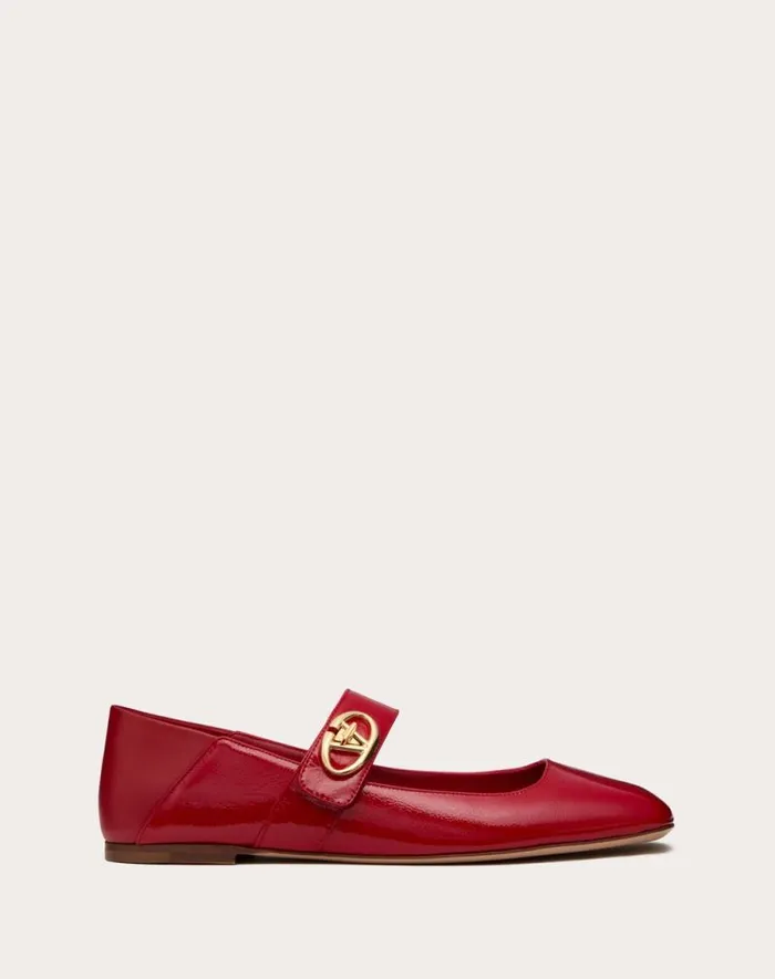Valentino Ballerinas Woman Vlogo Locker Maryjane Ballerina In Naplack For Woman In Rose Quartz Rose Quartz Valentino Ballerinas Woman Vlogo Locker Maryjane Ballerina In Naplack For Woman In Rose Quartz Rose Quartz