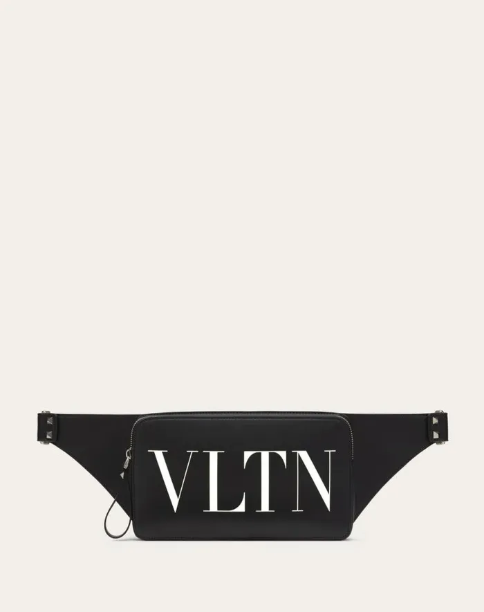 Valentino Belt Bags Man Leather Vltn Belt Bag For Man In Blackwhite Blackwhite Valentino Belt Bags Man Leather Vltn Belt Bag For Man In Blackwhite Blackwhite