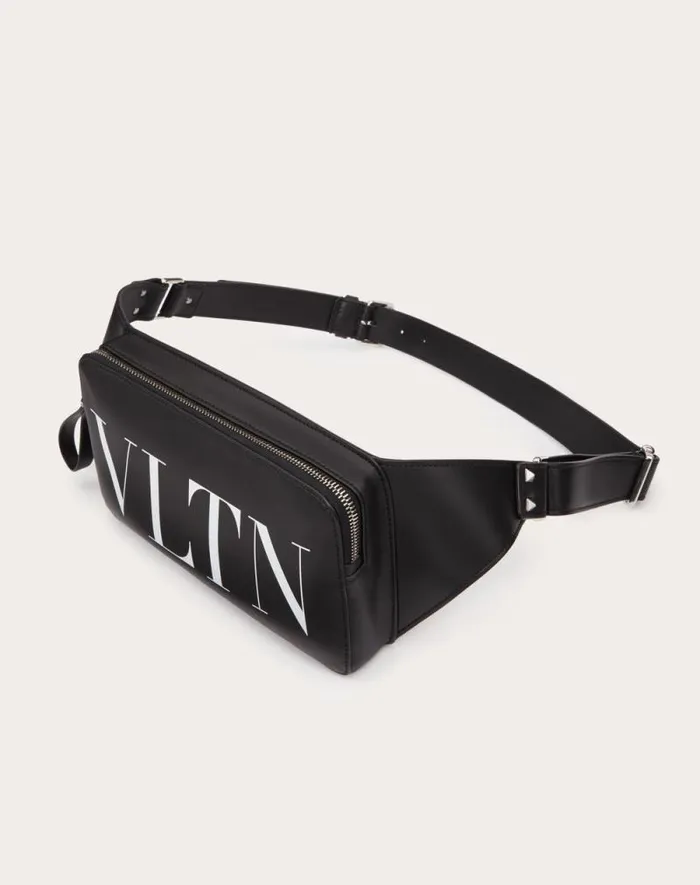 Valentino Belt Bags Man Leather Vltn Belt Bag For Man In Blackwhite Blackwhite Valentino Belt Bags Man Leather Vltn Belt Bag For Man In Blackwhite Blackwhite