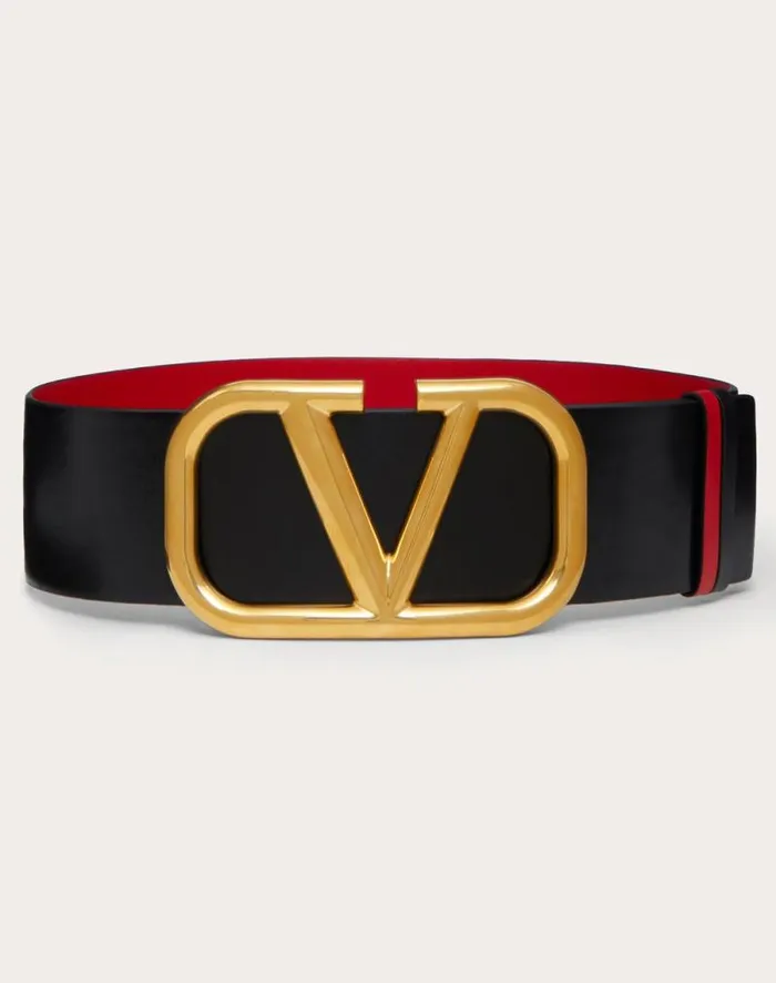 Valentino Belts Woman Reversible Vlogo Signature Belt In Glossy Calfskin 70 Mm For Woman In Blackpure Red Blackpure Red Valentino Belts Woman Reversible Vlogo Signature Belt In Glossy Calfskin 70 Mm For Woman In Blackpure Red Blackpure Red