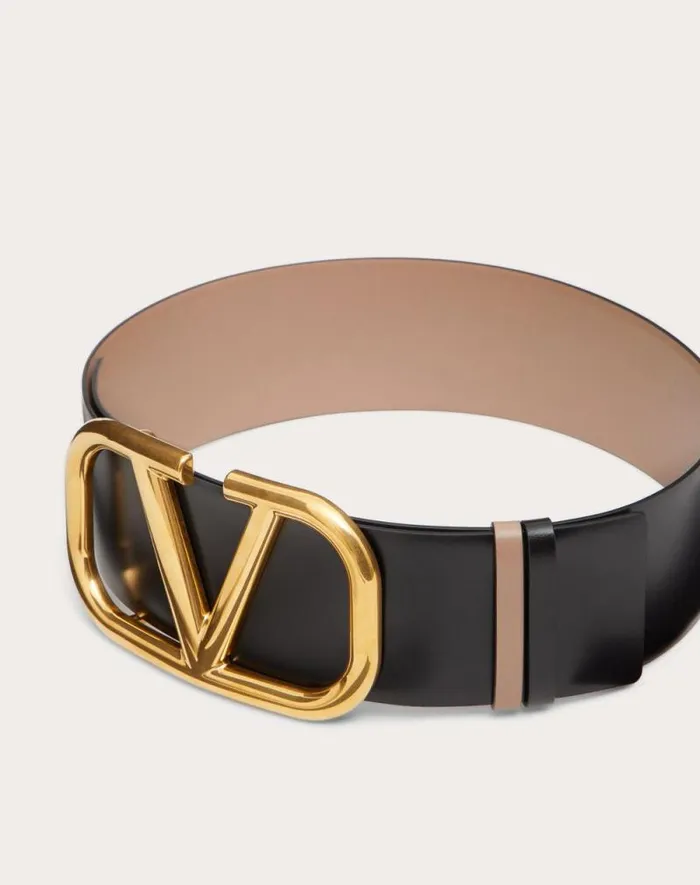 Valentino Belts Woman Reversible Vlogo Signature Belt In Glossy Calfskin 70 Mm For Woman In Blackpure Red Blackpure Red Valentino Belts Woman Reversible Vlogo Signature Belt In Glossy Calfskin 70 Mm For Woman In Blackpure Red Blackpure Red