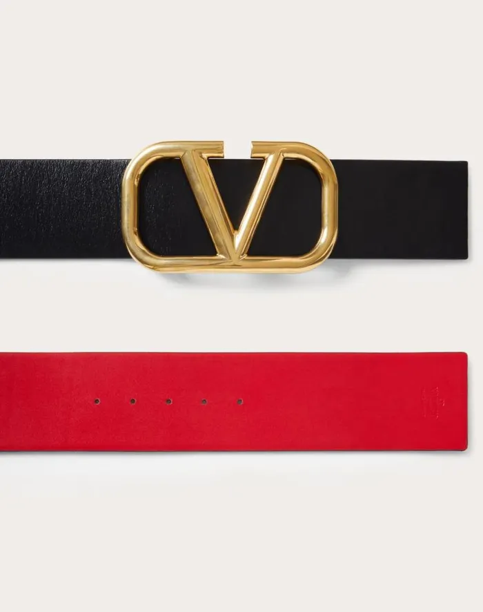 Valentino Belts Woman Reversible Vlogo Signature Belt In Glossy Calfskin 70 Mm For Woman In Blackpure Red Blackpure Red Valentino Belts Woman Reversible Vlogo Signature Belt In Glossy Calfskin 70 Mm For Woman In Blackpure Red Blackpure Red