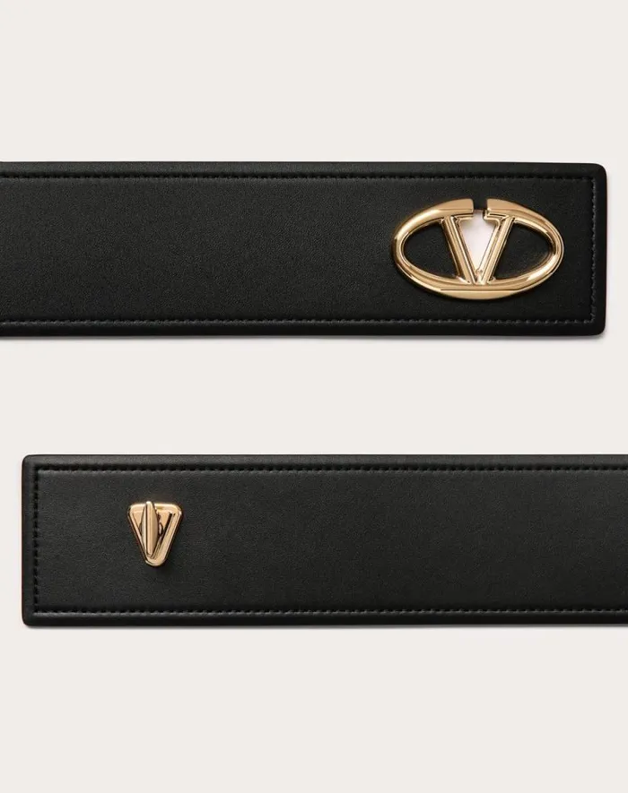 Valentino Belts Woman The Bold Edition Vlogo Calfskin Belt 60 Mm For Woman In Black Black Valentino Belts Woman The Bold Edition Vlogo Calfskin Belt 60 Mm For Woman In Black Black
