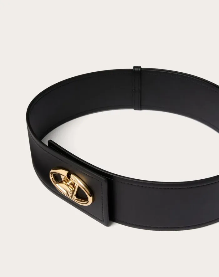 Valentino Belts Woman The Bold Edition Vlogo Calfskin Belt 60 Mm For Woman In Black Black Valentino Belts Woman The Bold Edition Vlogo Calfskin Belt 60 Mm For Woman In Black Black