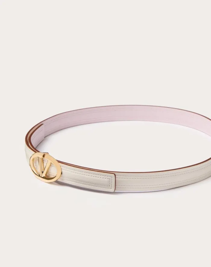 Valentino Belts Woman The Bold Edition Vlogo Shiny Calfskin Belt 20 Mm For Woman In Ivorymauve Ivorymauve Valentino Belts Woman The Bold Edition Vlogo Shiny Calfskin Belt 20 Mm For Woman In Ivorymauve Ivorymauve