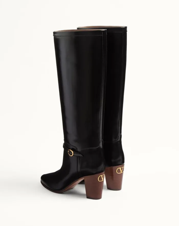 Valentino Boots Woman Pattie Calfskin Boot 75mm For Woman In Ivory Ivory Valentino Boots Woman Pattie Calfskin Boot 75mm For Woman In Ivory Ivory