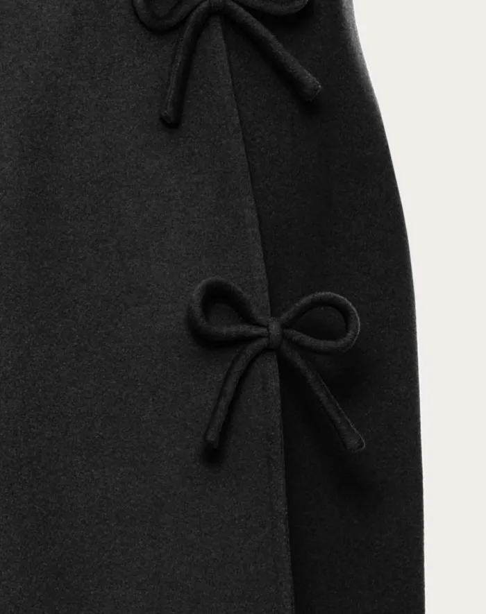 Valentino Coats And Outerwear Woman Compact Drap Cape For Woman In Black Black Valentino Coats And Outerwear Woman Compact Drap Cape For Woman In Black Black