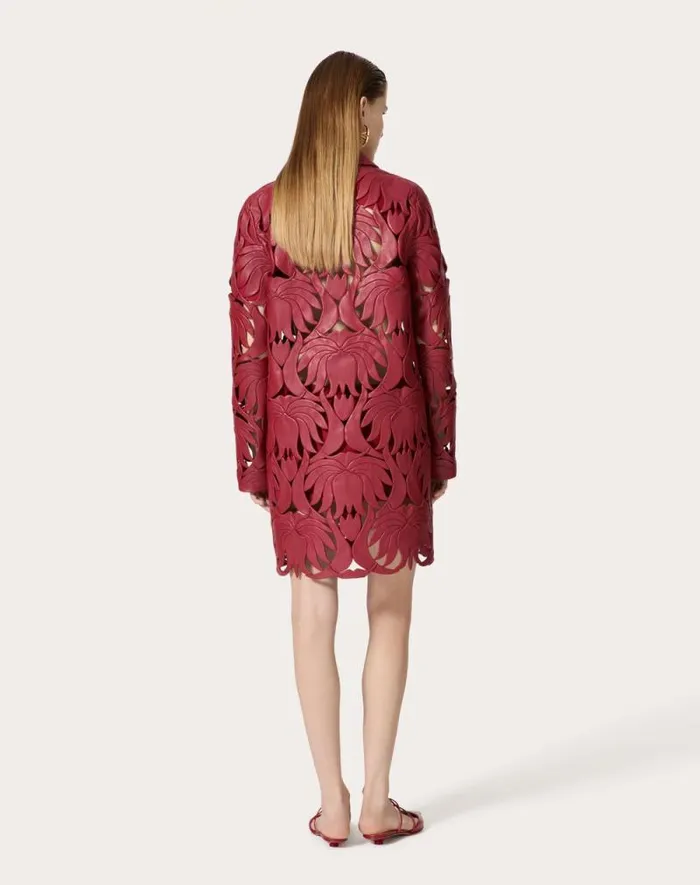 Valentino Coats And Outerwear Woman Embroidered Atlas Nappa Coat For Woman In Merlara Merlara Valentino Coats And Outerwear Woman Embroidered Atlas Nappa Coat For Woman In Merlara Merlara