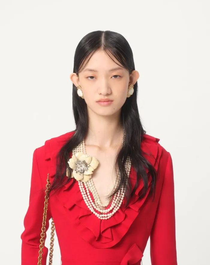 Valentino Dresses Woman Crepe Couture Short Dress For Woman In Red Red Valentino Dresses Woman Crepe Couture Short Dress For Woman In Red Red