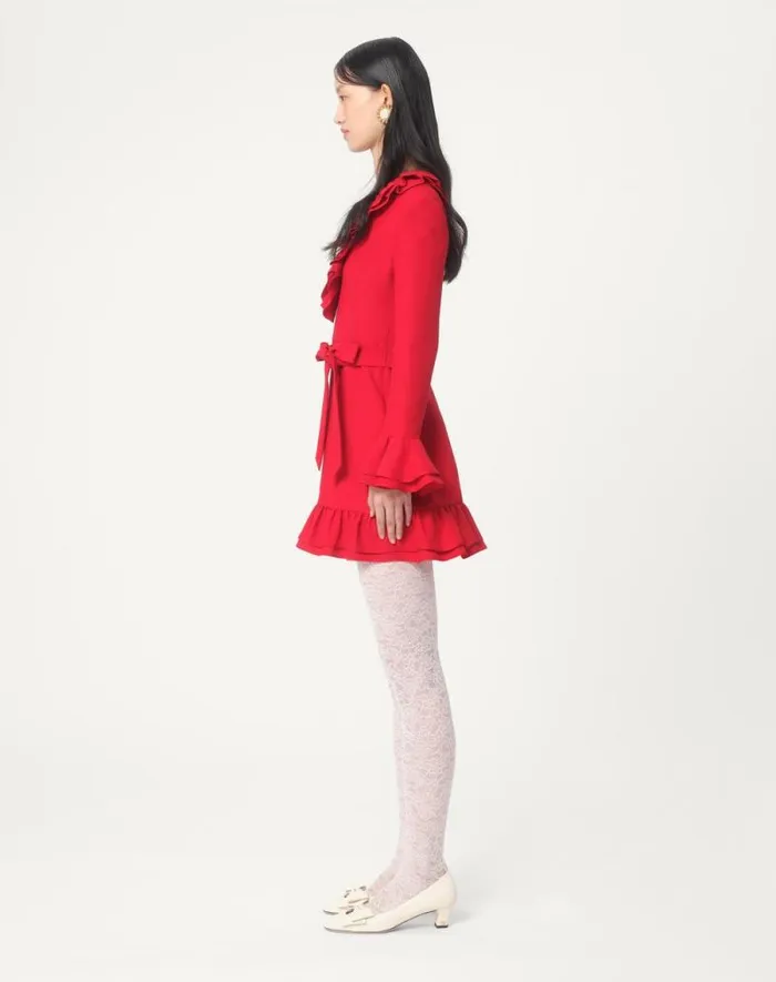 Valentino Dresses Woman Crepe Couture Short Dress For Woman In Red Red Valentino Dresses Woman Crepe Couture Short Dress For Woman In Red Red