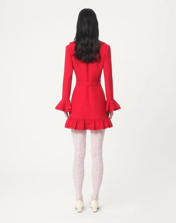 Valentino Dresses Woman Crepe Couture Short Dress For Woman In Red Red Valentino Dresses Woman Crepe Couture Short Dress For Woman In Red Red