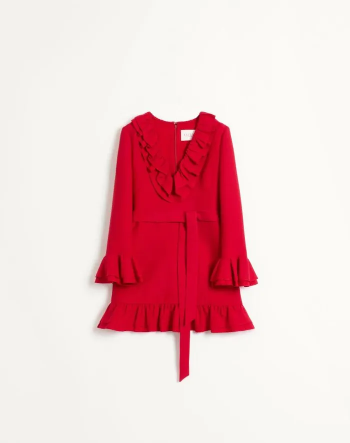 Valentino Dresses Woman Crepe Couture Short Dress For Woman In Red Red Valentino Dresses Woman Crepe Couture Short Dress For Woman In Red Red