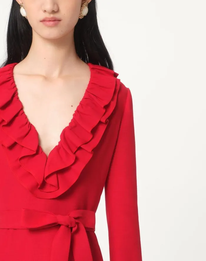 Valentino Dresses Woman Crepe Couture Short Dress For Woman In Red Red Valentino Dresses Woman Crepe Couture Short Dress For Woman In Red Red