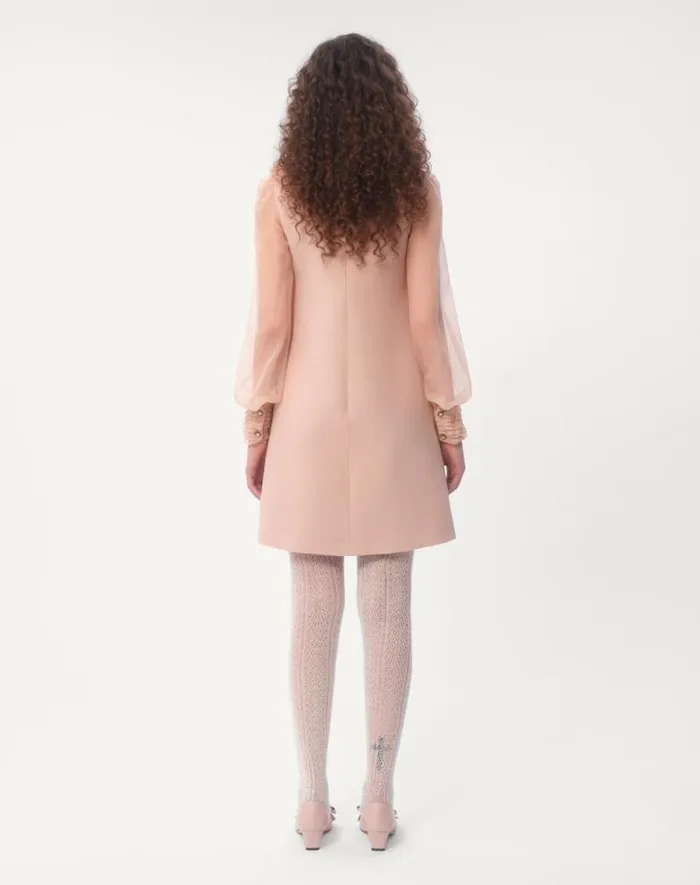 Valentino Dresses Woman Embroidered Crepe Couture Short Dress For Woman In Rose Mist Rose Mist Valentino Dresses Woman Embroidered Crepe Couture Short Dress For Woman In Rose Mist Rose Mist