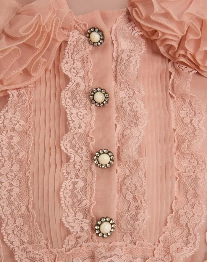 Valentino Dresses Woman Embroidered Crepe Couture Short Dress For Woman In Rose Mist Rose Mist Valentino Dresses Woman Embroidered Crepe Couture Short Dress For Woman In Rose Mist Rose Mist