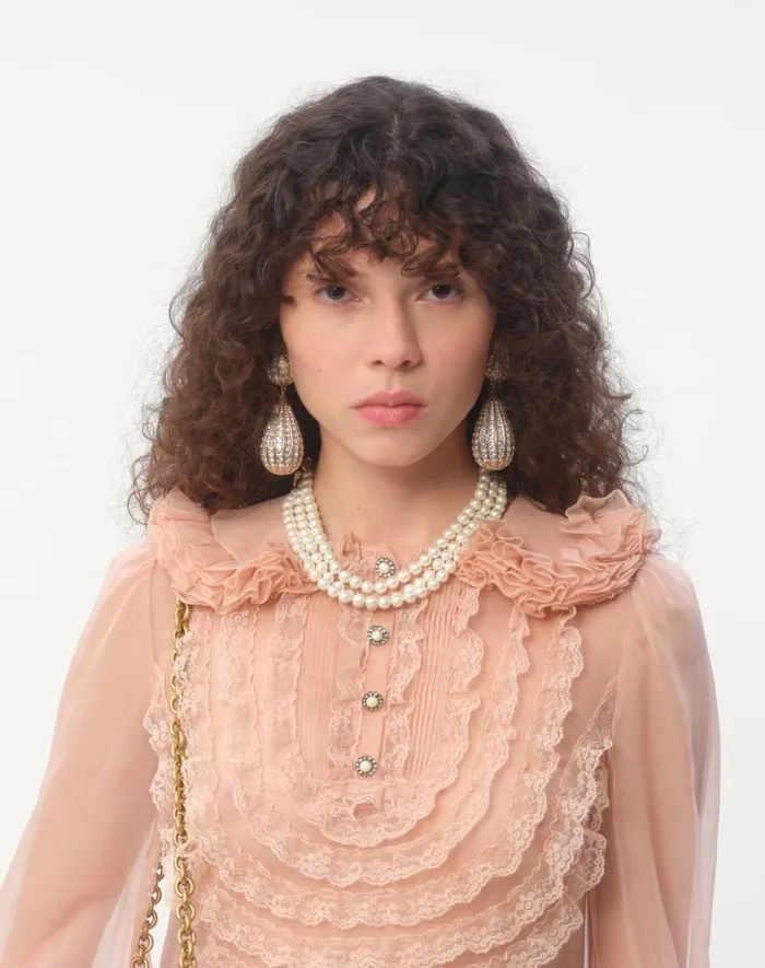 Valentino Dresses Woman Embroidered Crepe Couture Short Dress For Woman In Rose Mist Rose Mist Valentino Dresses Woman Embroidered Crepe Couture Short Dress For Woman In Rose Mist Rose Mist