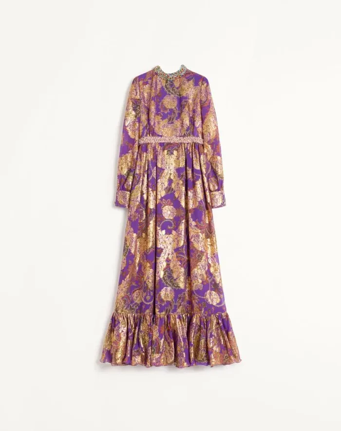 Valentino Dresses Woman Long Embroidered Dress In Fil Coupe039 Lame039 Cachemire Apres L039hiver For Woman In Multicolor Multicolor Valentino Dresses Woman Long Embroidered Dress In Fil Coupe039 Lame039 Cachemire Apres L039hiver For Woman In Multicolor Multicolor