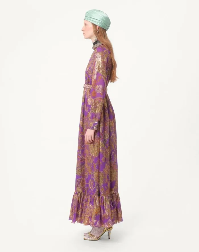 Valentino Dresses Woman Long Embroidered Dress In Fil Coupe039 Lame039 Cachemire Apres L039hiver For Woman In Multicolor Multicolor Valentino Dresses Woman Long Embroidered Dress In Fil Coupe039 Lame039 Cachemire Apres L039hiver For Woman In Multicolor Multicolor